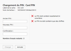 Changer son code pin certificat électronique